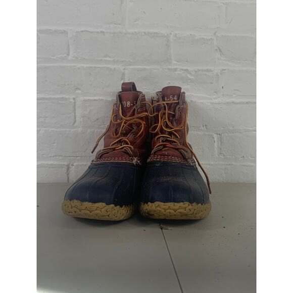 L.L. Bean Men's Rain Snow Boots Classic Fit Leather Brown Black Size L - Picture 2 of 7